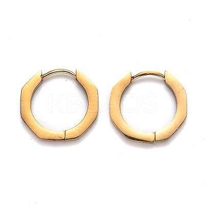 304 Stainless Steel Octagon Huggie Hoop Earrings STAS-J033-04B-G-1