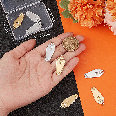 12Pcs 2 Colors Halloween 304 Stainless Steel Pendants STAS-BBC0005-35-1