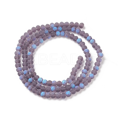 Half AB Color Plated Faceted Rondelle Glass Bead Strands EGLA-L007-F02-4mm-1