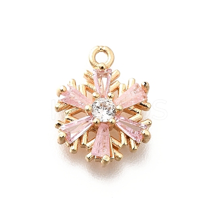 Christmas Brass Micro Pave Cubic Zirconia Charms X-KK-M318-35G-02-1