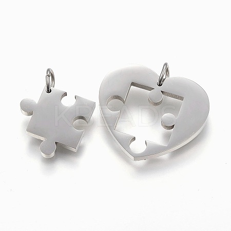 Non-Tarnish 304 Stainless Steel Split Pendants LS-STAS-F168-12P-1