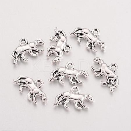 Tibetan Style Alloy Leopard Charms TIBEP-S291-15-RS-1