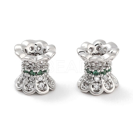 Brass Micro Pave Clear Cubic Zirconia Beads KK-P271-39A-01-1