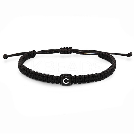 Cube with Letter Pattern Resin Beads Braided Bead Bracelets FS-WGC1D79-20-1