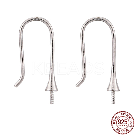 Rhodium Plated 925 Sterling Silver Earring Hooks STER-I016-101P-1