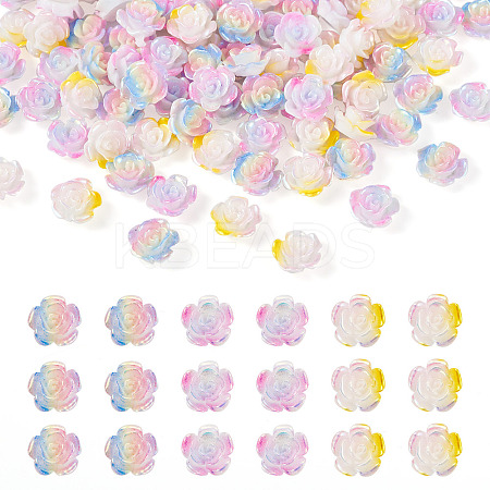 90Pcs 3 Colors Tricolor Opaque Resin Cabochons CRES-TA0001-44-1