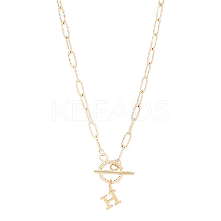 304 Stainless Steel Letter Pendant Necklaces NJEW-LP0001-52H-G-1