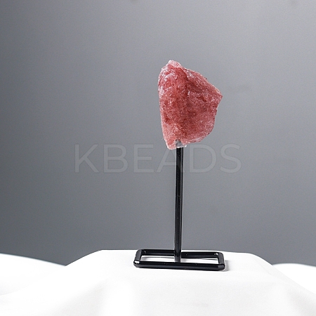 Natural Strawberry Quartz Lamp with Metal Holder Ornament PW-WG598C7-03-1