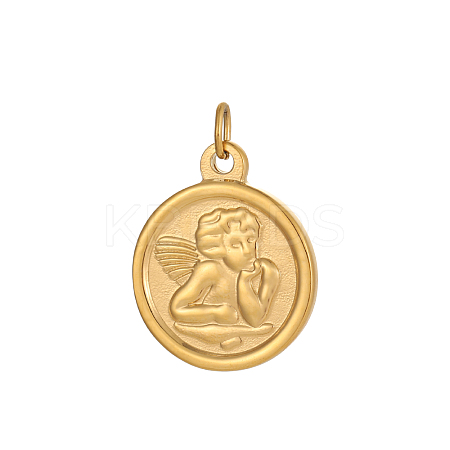 Angel Charms 304 Stainless Steel Pendants STAS-OY004-34G-1