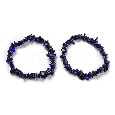 Natural Lapis Lazuli Chip Beaded Stretch Bracelet LS-G-H294-01B-03B-1
