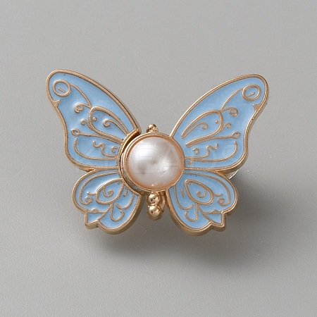 Butterfly Shape Alloy Enamel Adjustable Jean Button Pins FIND-WH0609-81KCG-05-1