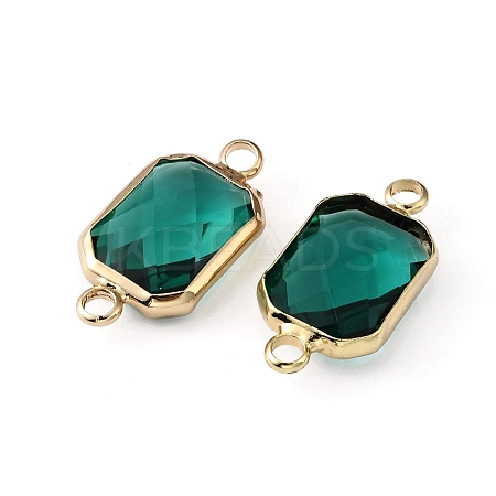 Glass Connector Charms GLAA-WH0036-16F-1