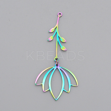 Ion Plating(IP) 201 Stainless Steel Big Pendants STAS-S105-LA590-1