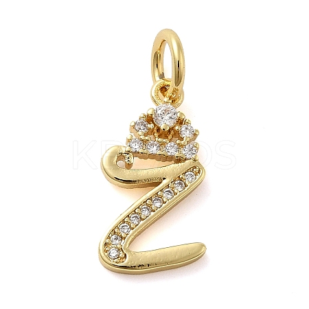 Brass Micro Pave Cubic Zirconia Pendants KK-M273-01G-Z-1