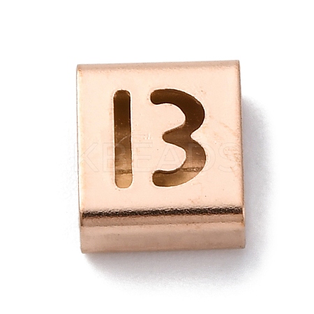 Ion Plating(IP) 304 Stainless Steel Square Slide Charms STAS-L132-12B-RG-1
