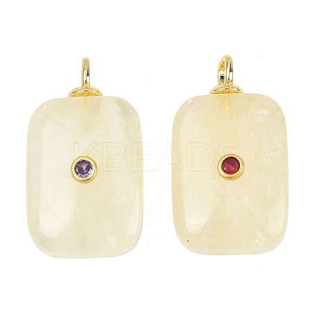 Natural Lemon Quartz(Heated) Pendants G-F837-04C-1
