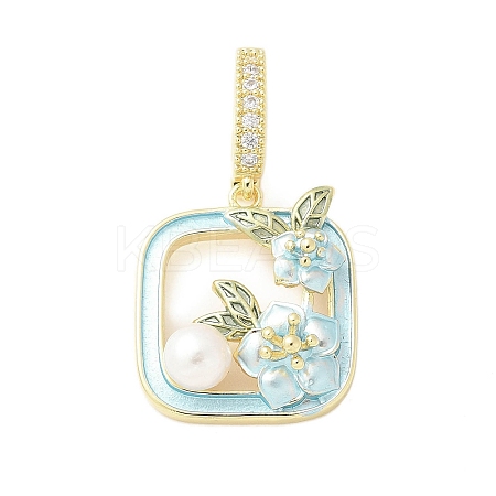 Brass Enamel Pendants LS-KK-F886-03G-11-1