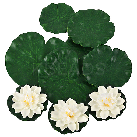 Artificial EVA Foam Lotus Leaf & Flower AJEW-SP0003-26A-1