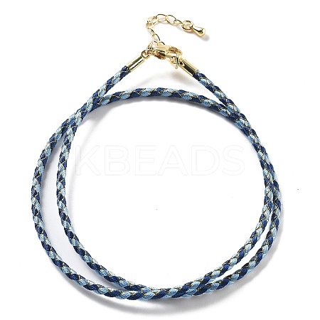 Polyester Cord Braided Necklace Makings MAK-L043-03G-17-1