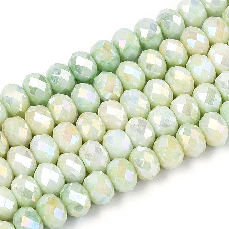 Anti-Tarnish Electroplate Rondelle Glass Beads Strands EGLA-T021-6mm-17-05-1