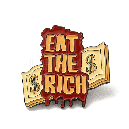 Word Eat The Rich Enamel Pin JEWB-I022-07A-1