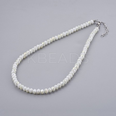 Glass Beaded Necklaces NJEW-JN02271-01-1