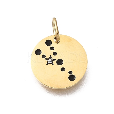 Twelve Constellations 304 Stainless Steel Enamel Pendants STAS-A148-01G-04-1