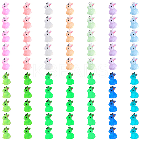 70Pcs 7 Colors Luminous Transparent Resin Pendants RESI-SZ0003-35-1