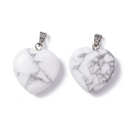 Natural Howlite Pendants G-G956-B28-FF-1