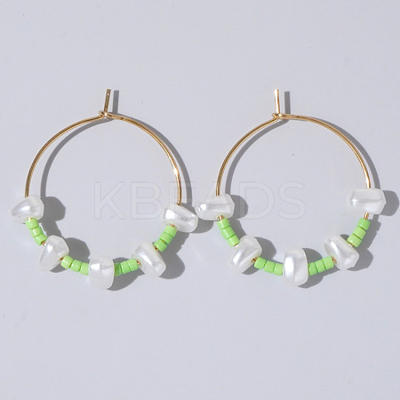 Mixed Rice Bead Vintage Imitation Pearl Earrings for Sophisticated Style DH7154-2-1
