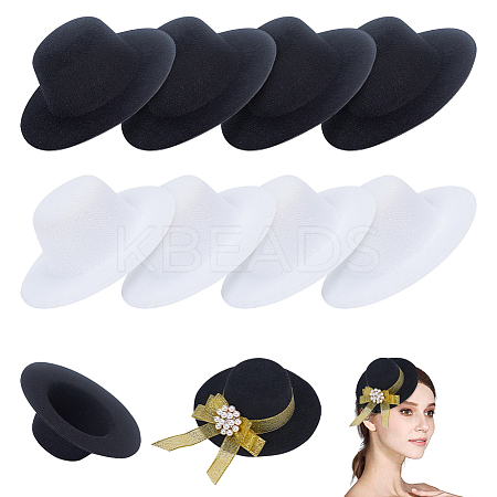 8Pcs 2 Colors EVA Cloth Round Fascinator Hat Base for Millinery AJEW-NB0005-59-1