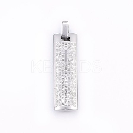 Non-Tarnish 304 Stainless Steel Pendants STAS-O103-25C-1