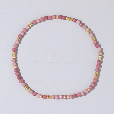 Natural Rhodonite Beaded Strertch Bracelets LD6685-1-1