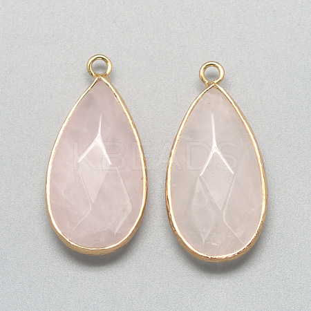 Natural Rose Quartz Pendants X-G-S221-14G-1