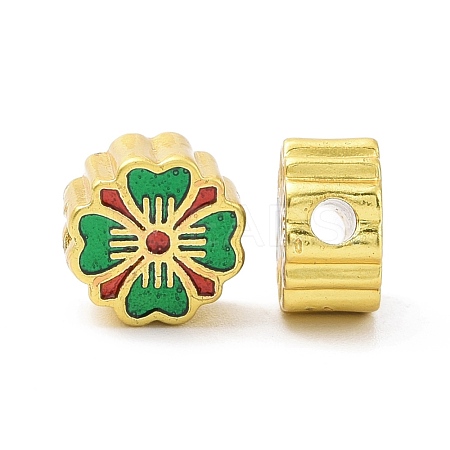 Rack Plating Brass Enamel Beads KK-F839-018MG-1
