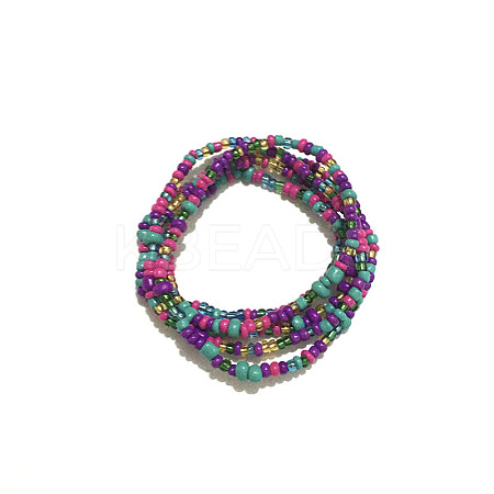 Glass Seed Beaded Waist Beads WG0248E-15-1
