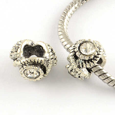 Alloy Rhinestone European Beads MPDL-R036-10M-1
