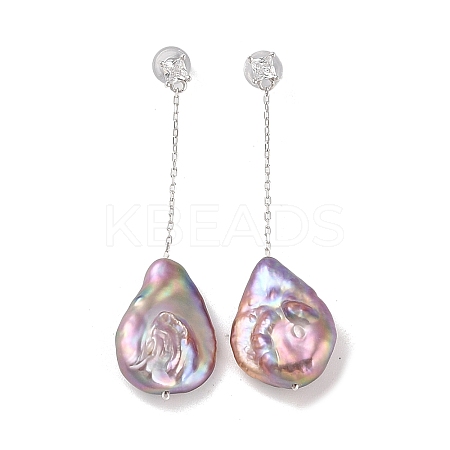 Anti-Tarnish Sterling Silver Stud Earrings EJEW-C087-14A-P-1