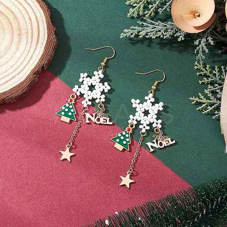 Alloy Enamel Dangle Earrings EJEW-TA00727-1