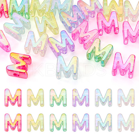 20Pcs UV Plating Transparent Acrylic European Beads OACR-TADJ0001-19M-1