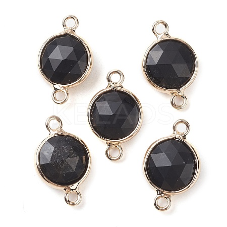 Natural Obsidian Connector Charms G-C102-09H-G-1