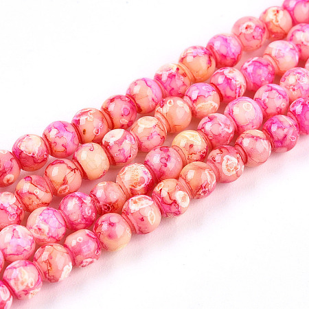 Baking Paint Glass Beads Strands DGLA-N003-4mm-A01-1