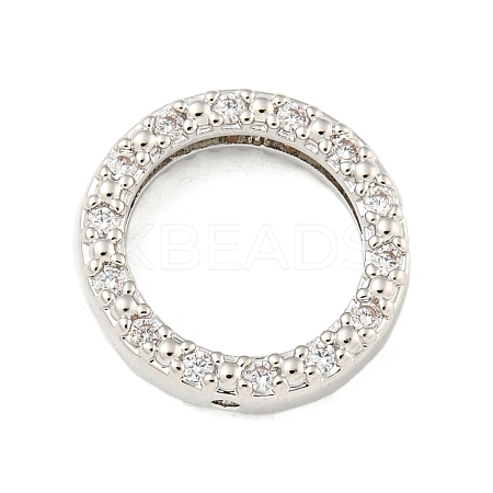Brass Micro Pave Clear Cubic Zirconia Beads Frame KK-P277-58B-P-1