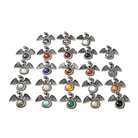 Natural & Synthetic Mixed Gemstone Big Pendants G-B033-07-1