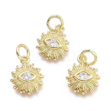 Brass Micro Pave Cubic Zirconia Pendants LS-KK-P187-16B-G-1