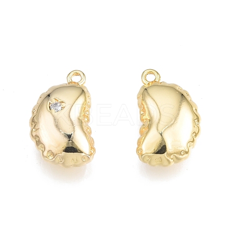 Brass Pave Clear Cubic Zirconia Charms KK-N231-341-1