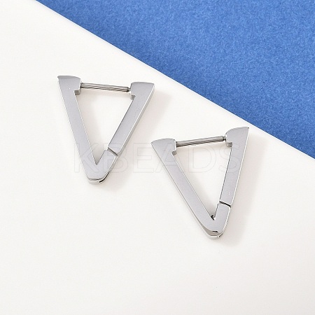 304 Stainless Steel Triangle Hoop Earrings EJEW-P324-01P-1