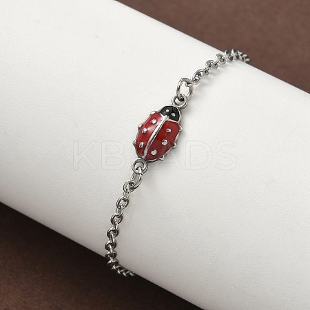 304 Stainless Steel Enamel Link Bracelets BJEW-K226-17B-P-1