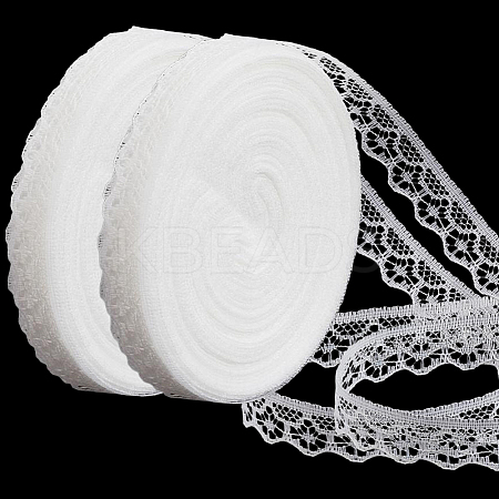 2 Rolls Polyester Flower Lace Ribbon OCOR-CY0002-87-1