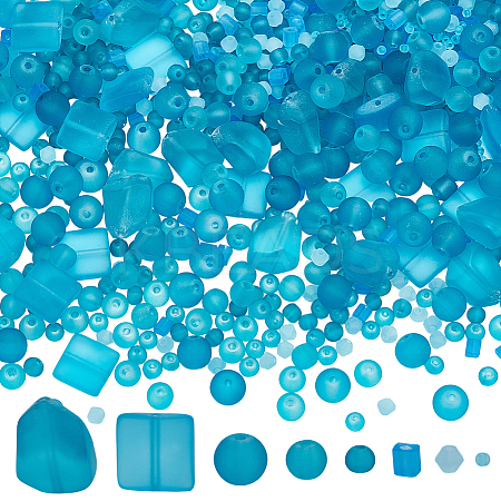 8 Styles Transparent Glass Beads GLAA-SP0001-54-1